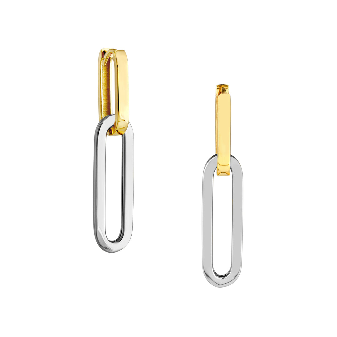 Two Tone Paper Clip Hoop Earrings