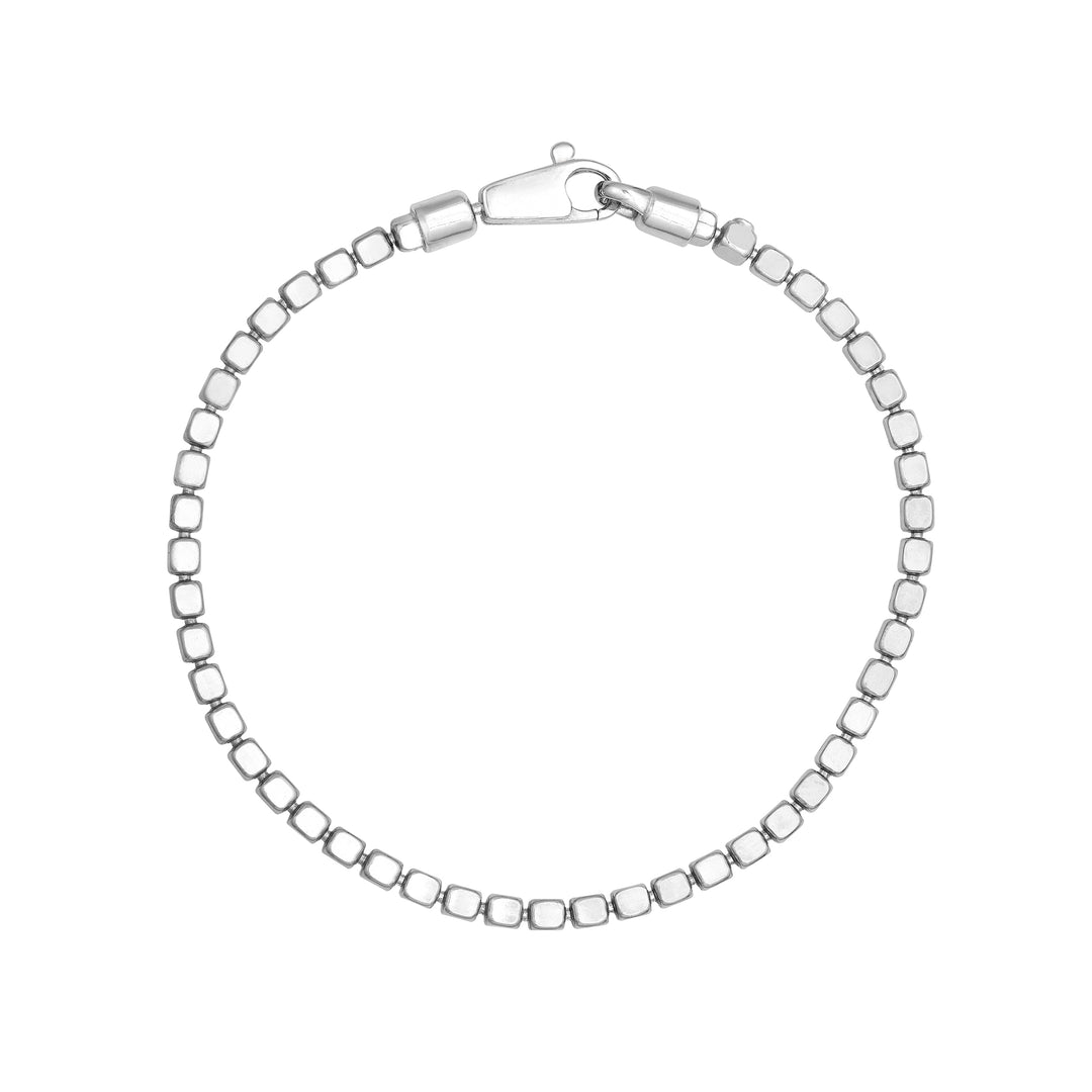 Sterling Silver 2.86mm D/C Cube Chain Bracelet