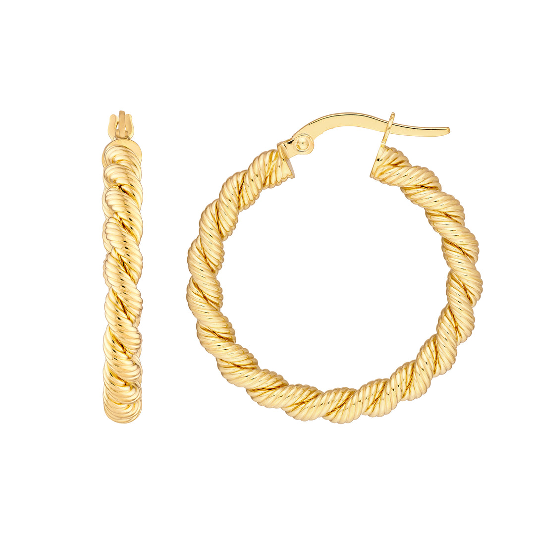 20mm Twisted Rope Hoop Earrings