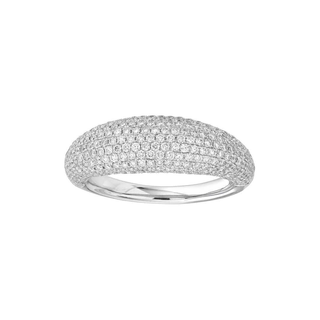 Diamond Pave Dome Ring (White Gold)