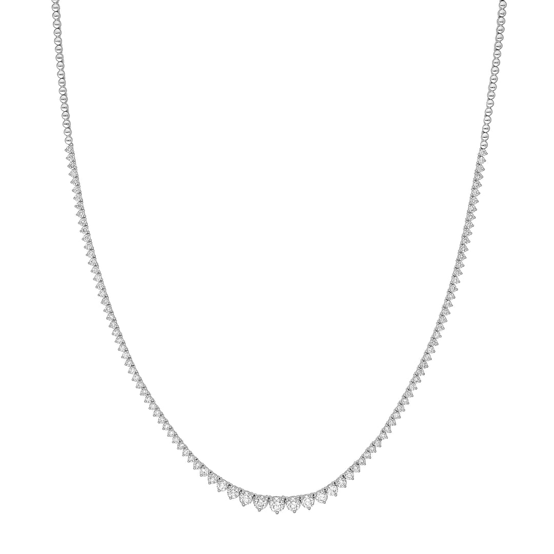 Diamond Graduated Half Tennis Necklace (3tcw)