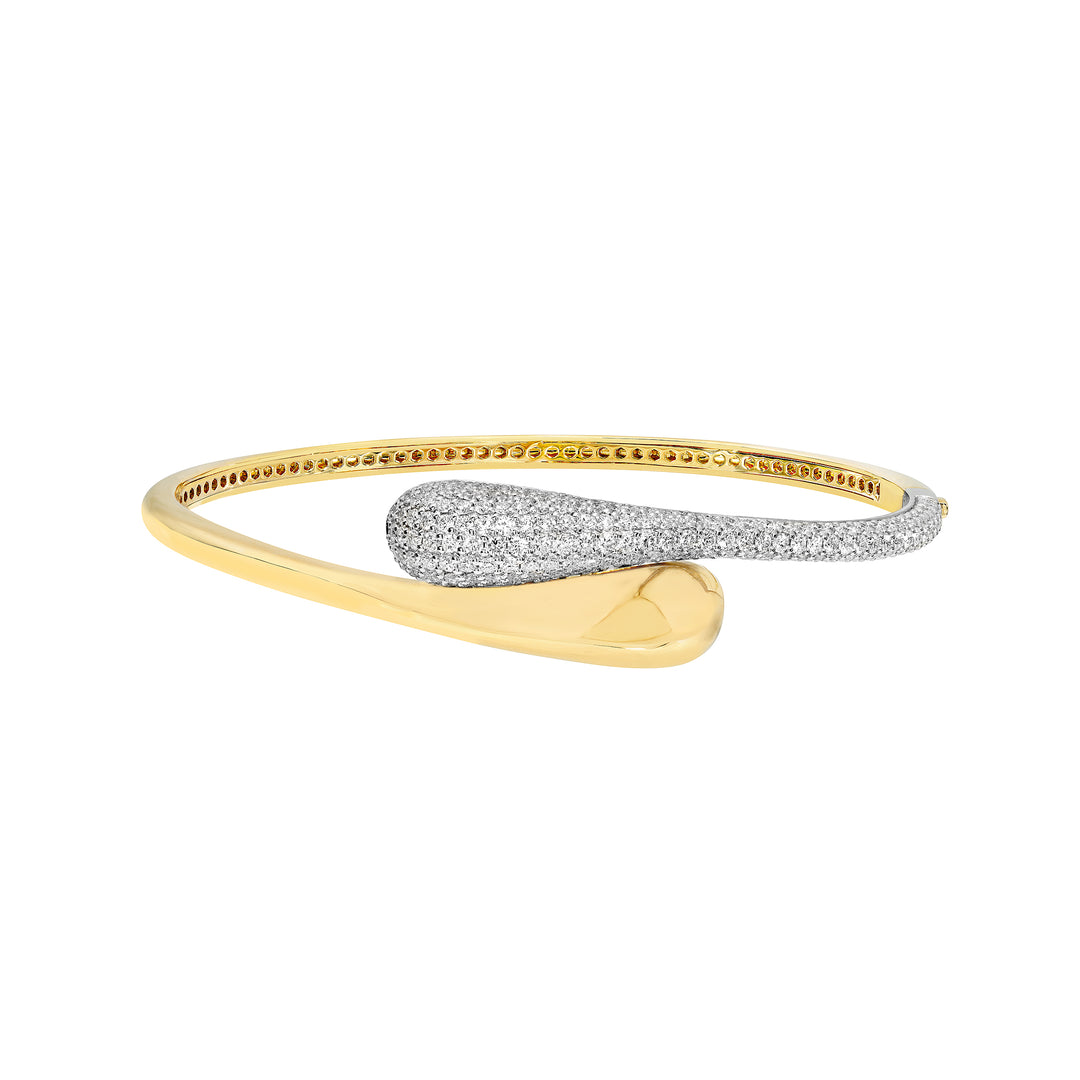 Diamond Pave Teardrop Bypass Bangle