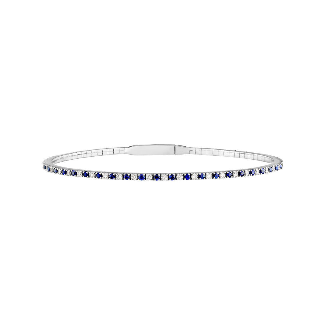 Sapphire & Diamond Eternity Flexi Tennis Bangle (3/8tcw)