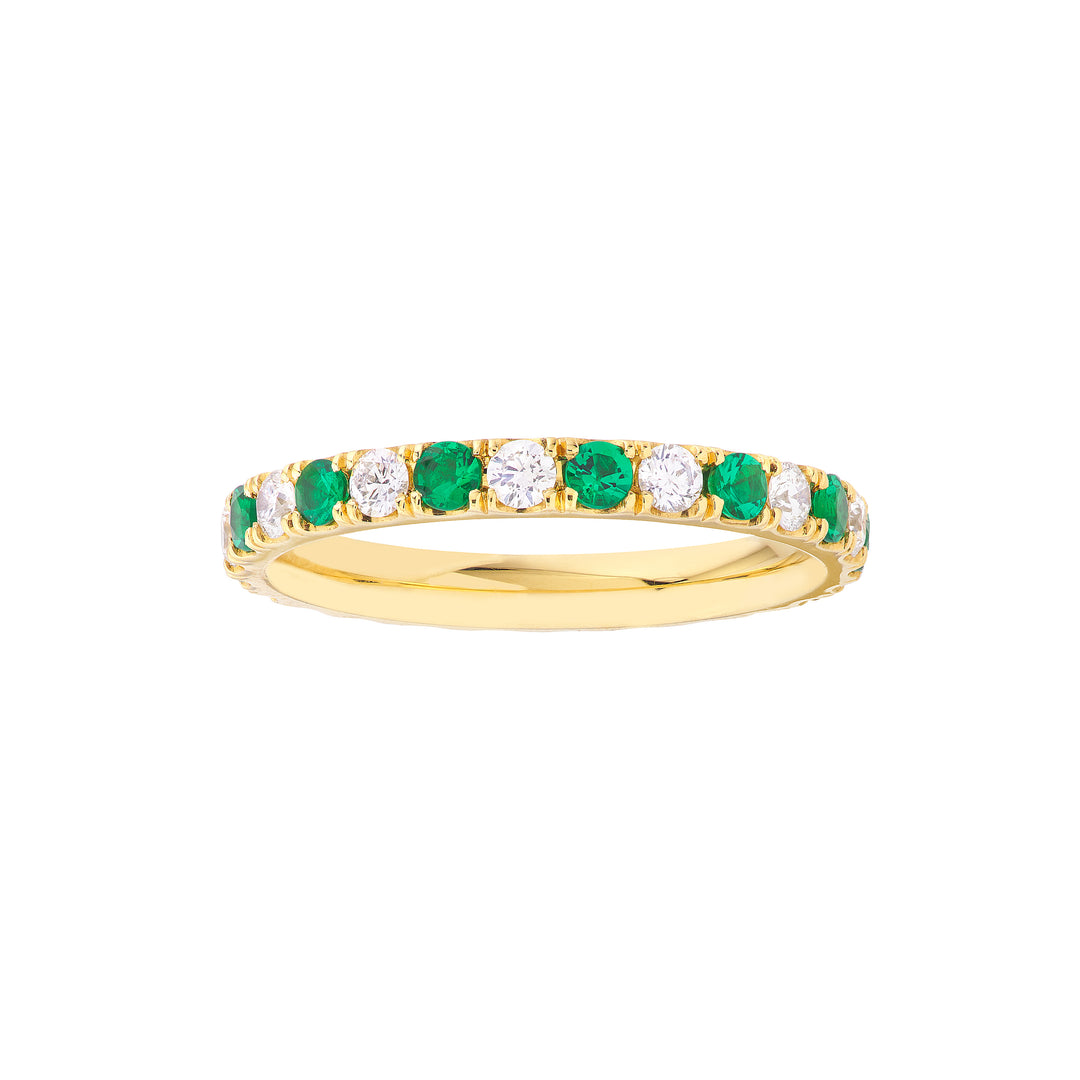 Emerald & Diamond Eternity Band (1/2tcw)