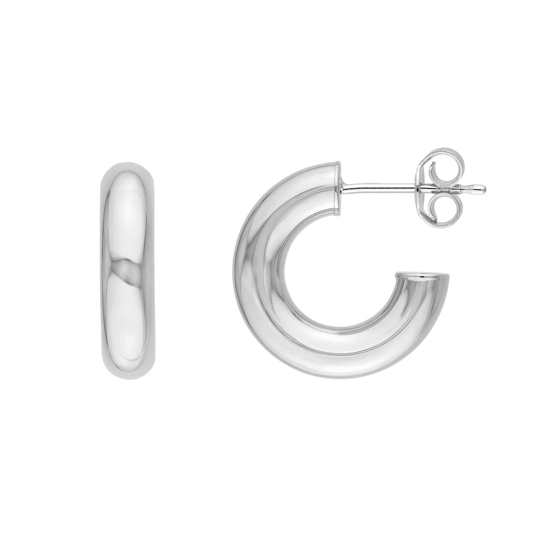 8mm Polished Open Hoop Earrings