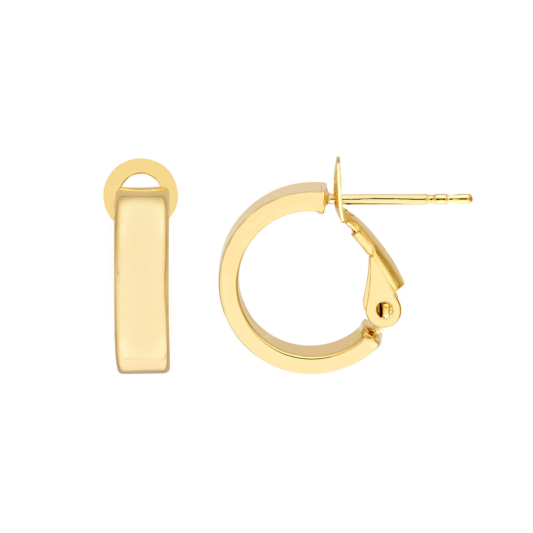 10mm Rectangle Tube Round Hoop Earrings