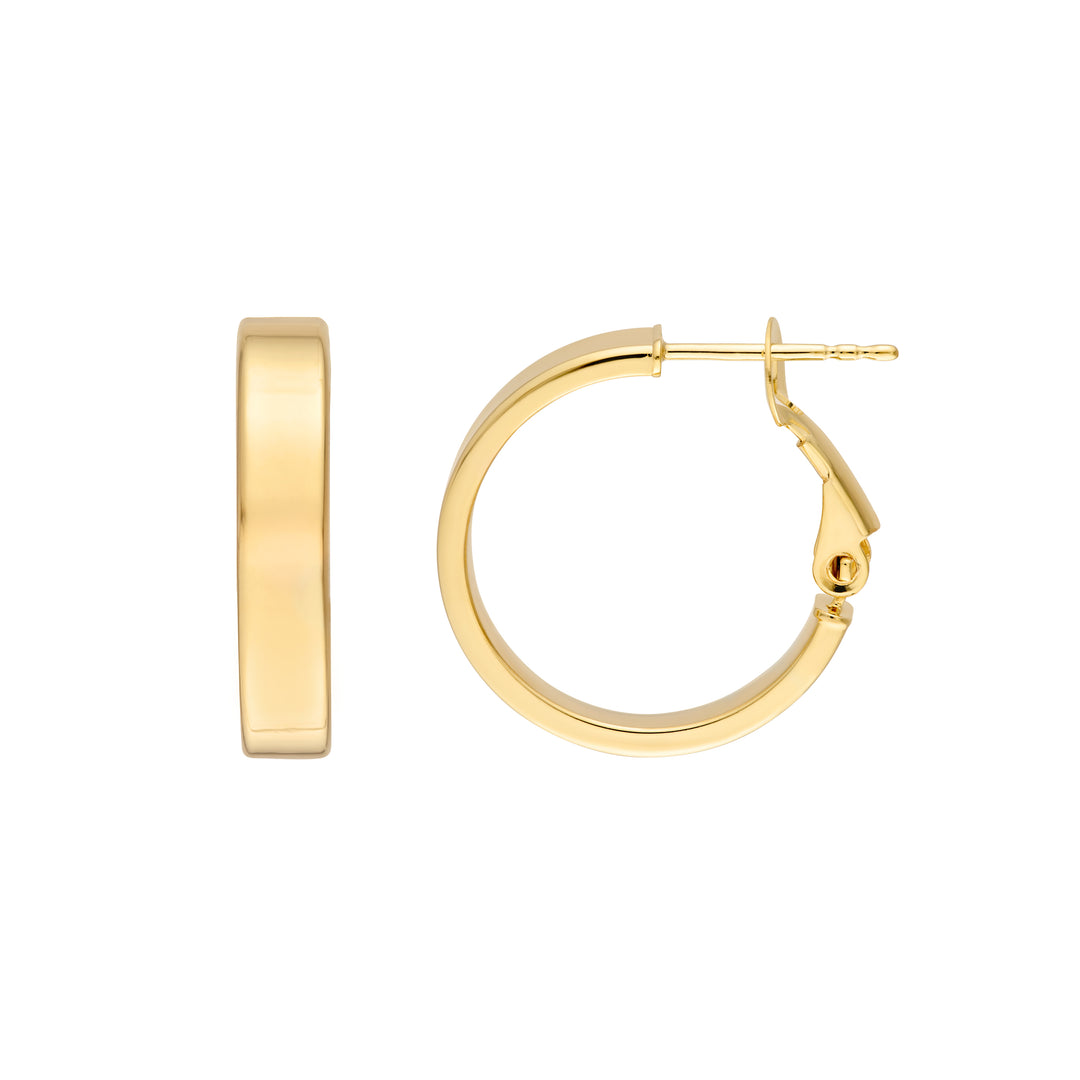 15mm Rectangle Tube Round Hoop Earrings