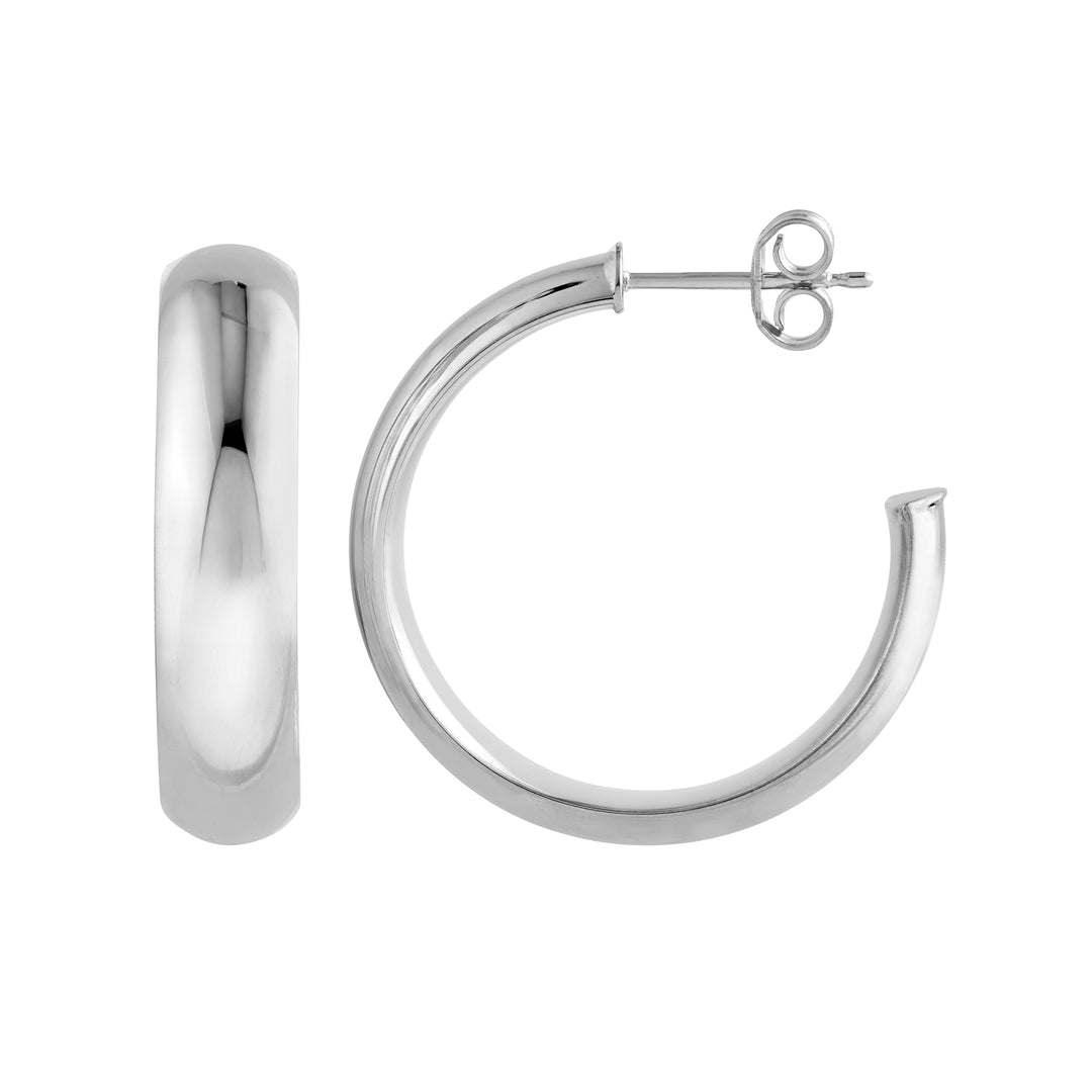 20mm D-Tube Round Hoop Earrings