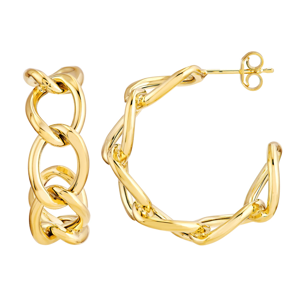 20mm Round Link Open Hoop Earrings