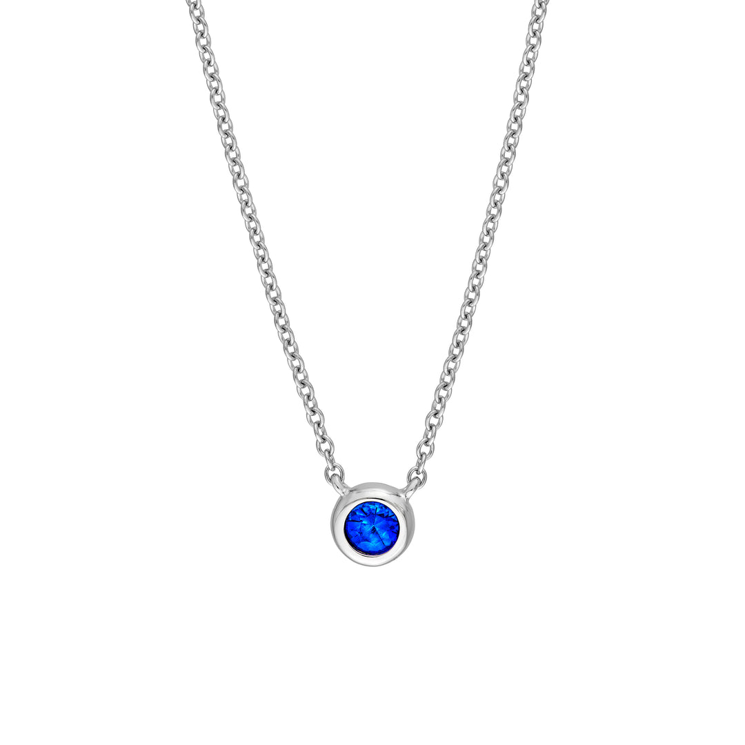 3mm Sapphire Stone Bezel Necklace