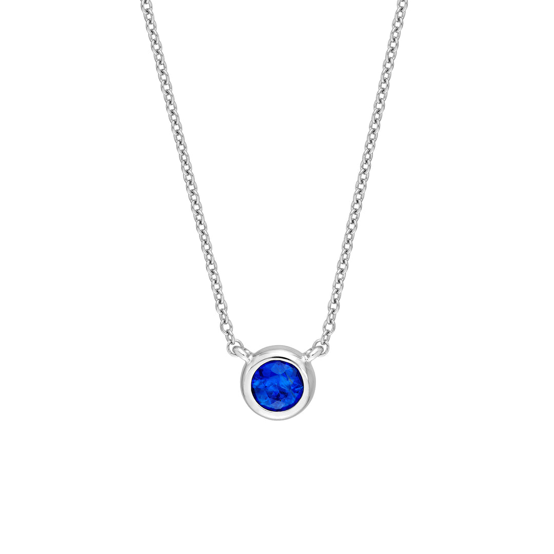 4mm Sapphire Stone Bezel Necklace