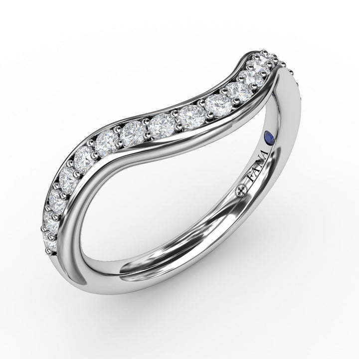 Modern Bead and Channel Set Contour Diamond Band